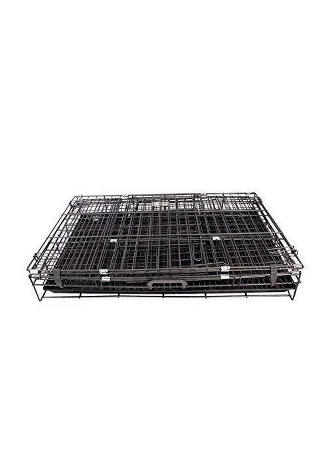Dog Cage - Powder Coated, Double Door Folding Metal Cage/Crate/Kennel With Removable Tray And Paw Protector For Dogs, Cats And Rabbits (Silver Black Color, 18 Inch) - Image 4
