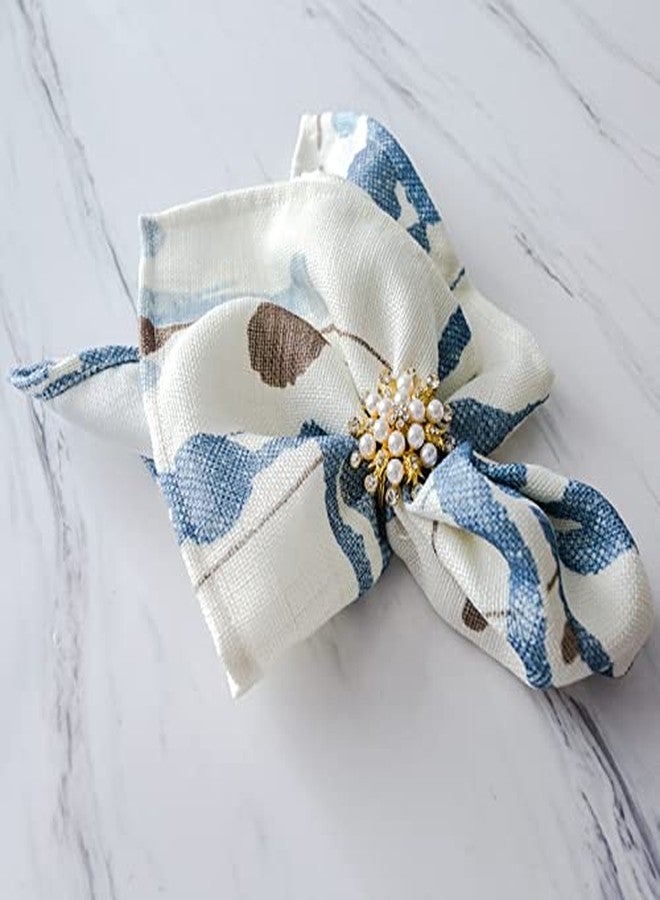 Joyindecor Gold Napkin Rings Set of 12 - Golden Rhinestone Pearl Snowflake Napkin Ring Holders for Wedding Party, Daily Gathering Holiday Casual & Formal Family Dinner Table Decoration - Image 4