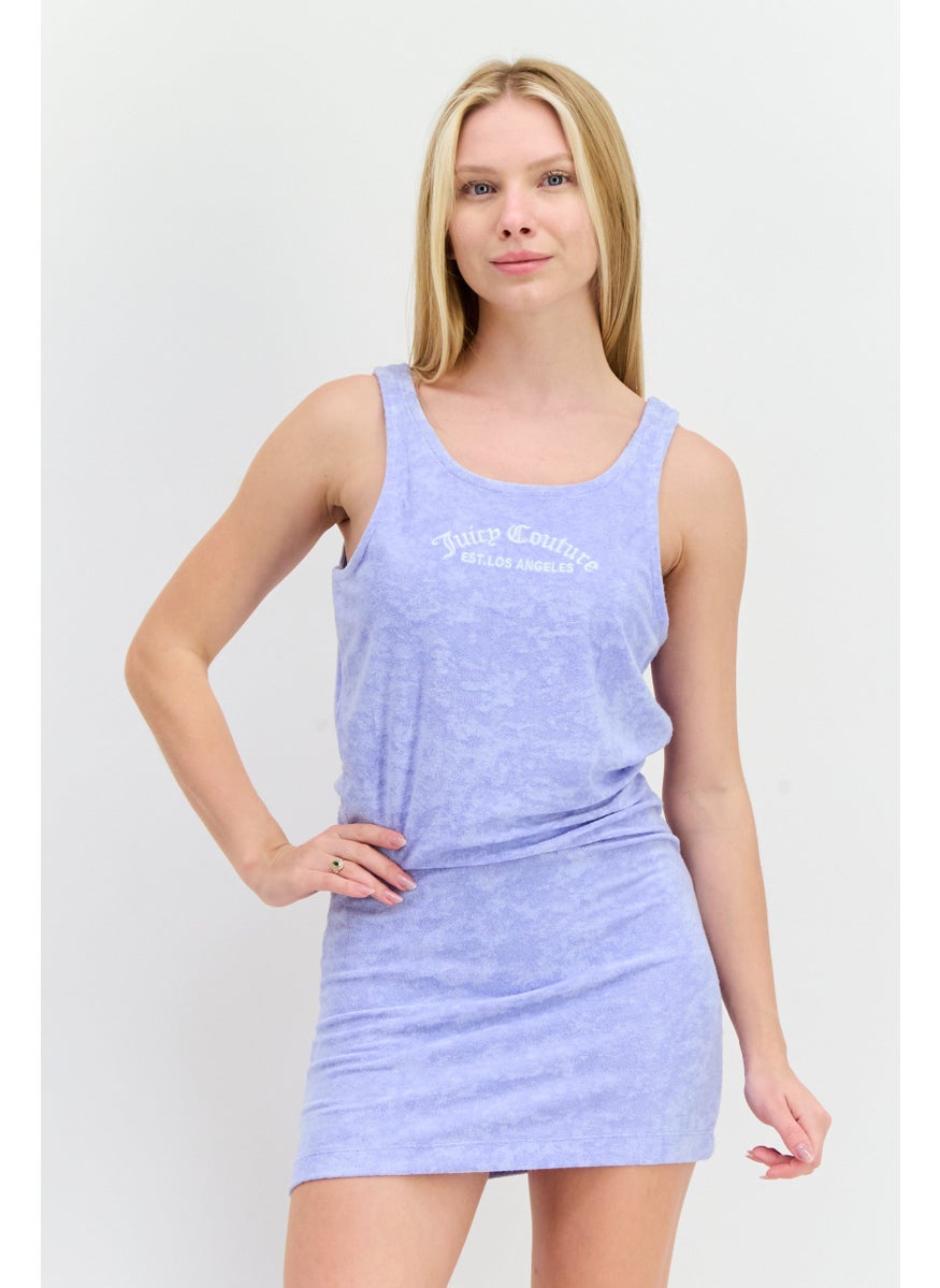Juicy Couture Women Embroidered Logo Mini Dress, Violet  - Image 1