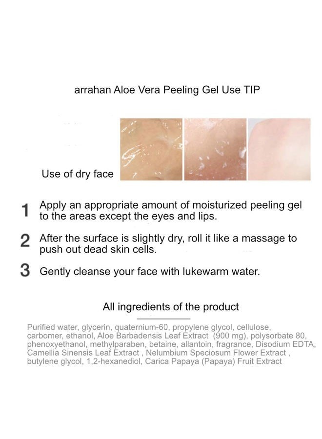 arrahan AloeVera Peeling Gel 180ml / 6.09 fl.oz Skin moisturizing, complexion clear. Skin soothing. Moisture replenishment, skin crystallization. - Image 4
