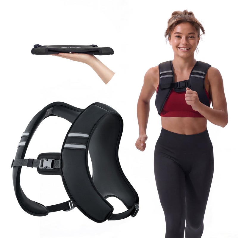 ZELUS Weighted Vest, Washable Z-Fit Soft Iron Weighted Vest for Women and Men, 5/10/15 lb Weight Vest with Reflective Strips & Adjustable Straps, Ultra Thin Weight Vest for Gym Strength Training (10lb) Black - Image 1