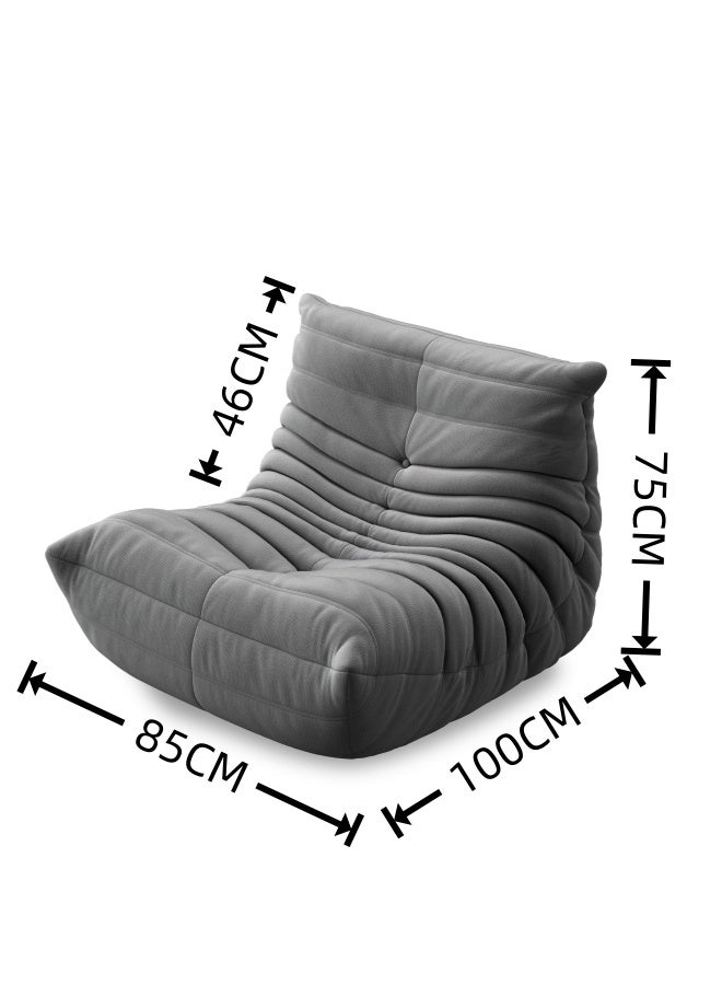 لوفساك كرسي أريكة فردي، أريكة أرضية، كرسي أريكة كسول من الألياف الدقيقة لغرفة المعيشة، كرسي مميز، كرسي فردي عالي المرونة مملوء بإسفنج لغرفة النوم والمكتب وغرفة الانتظار - Image 4