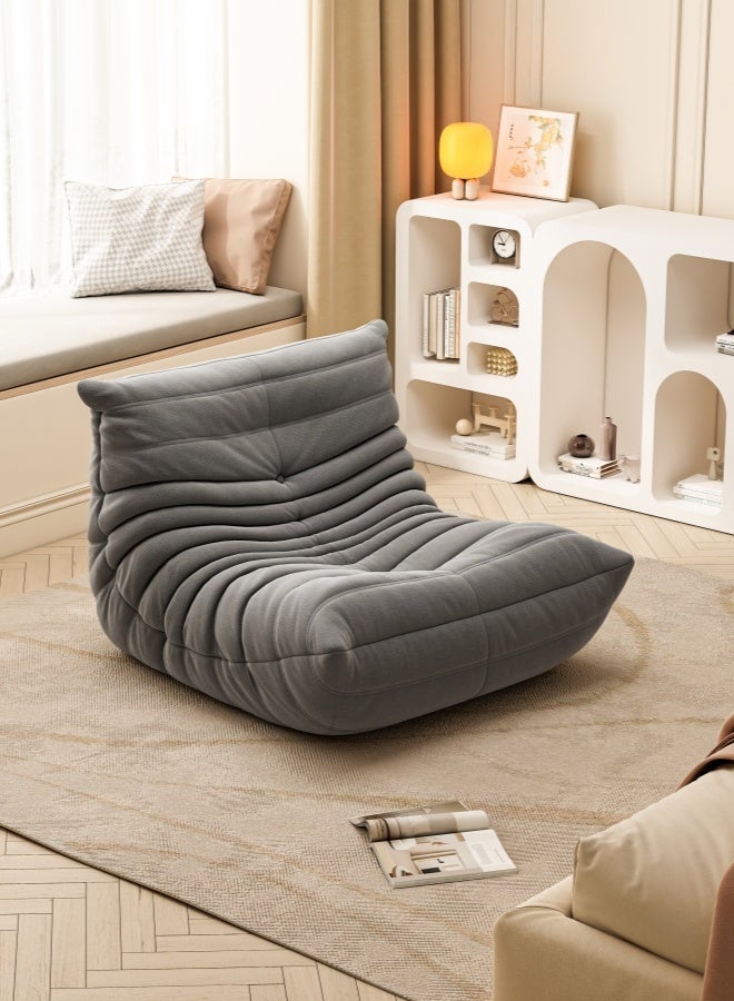 لوفساك كرسي أريكة فردي، أريكة أرضية، كرسي أريكة كسول من الألياف الدقيقة لغرفة المعيشة، كرسي مميز، كرسي فردي عالي المرونة مملوء بإسفنج لغرفة النوم والمكتب وغرفة الانتظار - Image 1