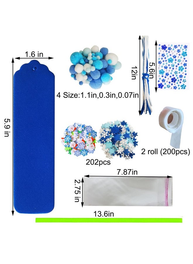 MLOLM 36 Sets Snowflake Bookmark Craft Kit Christmas Winter Crafts Diy Winter Bookmarks Gift Snowflake Foam Stickers Arts And Crafts For Holiday Home Classroom Activities  - Image 4