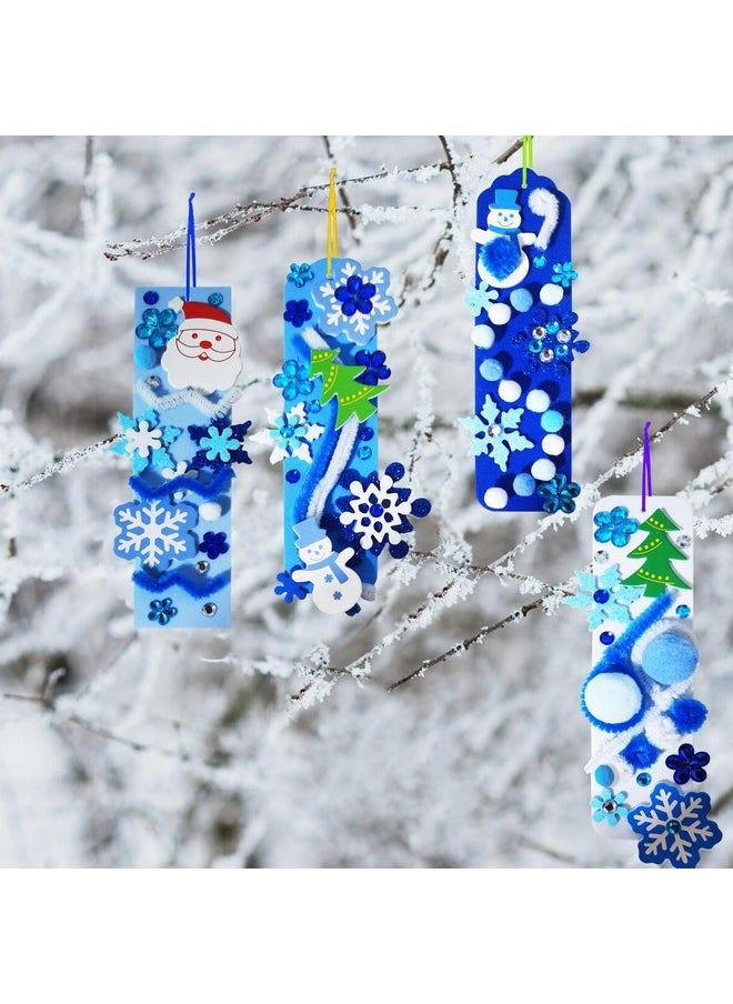 MLOLM 36 Sets Snowflake Bookmark Craft Kit Christmas Winter Crafts Diy Winter Bookmarks Gift Snowflake Foam Stickers Arts And Crafts For Holiday Home Classroom Activities  - Image 5