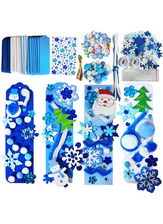 MLOLM 36 Sets Snowflake Bookmark Craft Kit Christmas Winter Crafts Diy Winter Bookmarks Gift Snowflake Foam Stickers Arts And Crafts For Holiday Home Classroom Activities  - Image 1