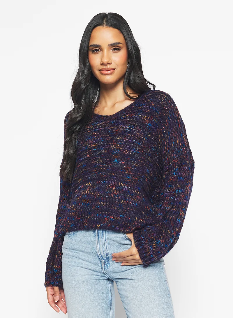Ginger Marled Cable Knit Sweater