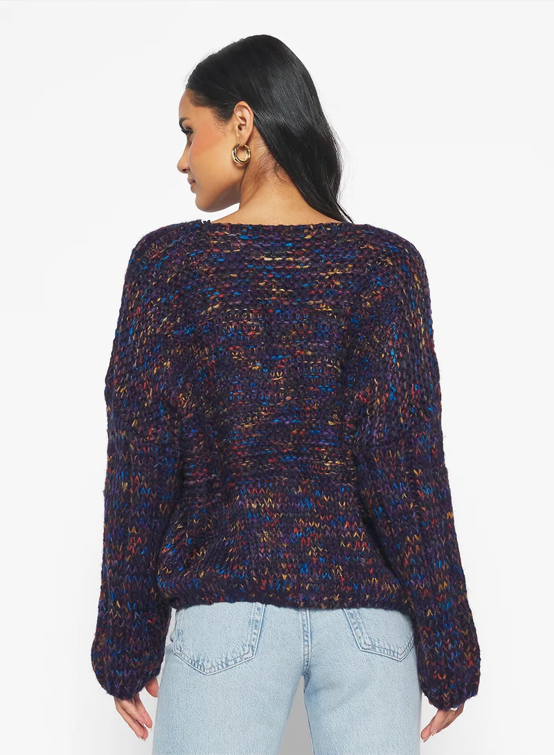 Ginger Marled Cable Knit Sweater