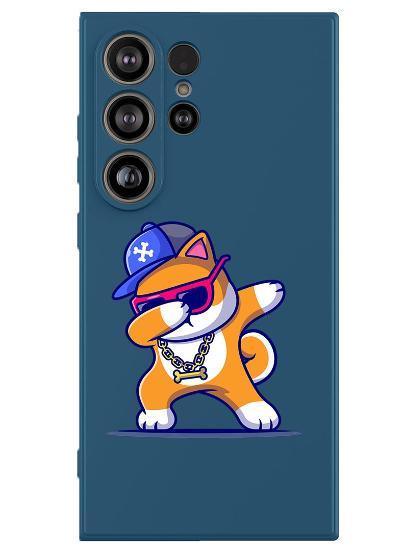 Theodor Protective Slim Fit Case Liquid Silicone Cover with Full Body Protection Anti-Scratch Shockproof Case For Samsung Galaxy S25 Ultra (Blue) - Dog Dab - Image 1