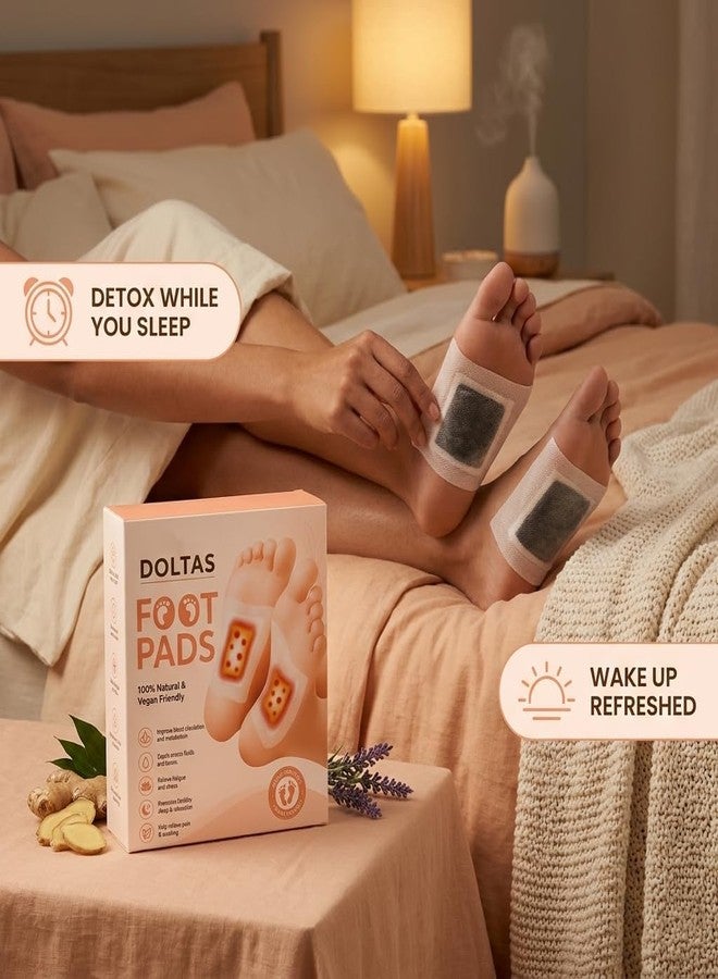 DOLTAS Herbal And Gentle Ingredient Detox Foot Pads, Natural (Pack of 2) – Bamboo Vinegar Foot Patch for Sleep Support, Foot Comfort, Relaxation & Overnight Wellness | Acupoint Micro-Massage Technology | Natural Herbal Detox Foot Pads for Daily Foot Care - Image 3