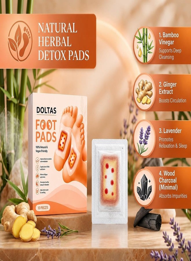 DOLTAS Herbal And Gentle Ingredient Detox Foot Pads, Natural (Pack of 2) – Bamboo Vinegar Foot Patch for Sleep Support, Foot Comfort, Relaxation & Overnight Wellness | Acupoint Micro-Massage Technology | Natural Herbal Detox Foot Pads for Daily Foot Care - Image 4