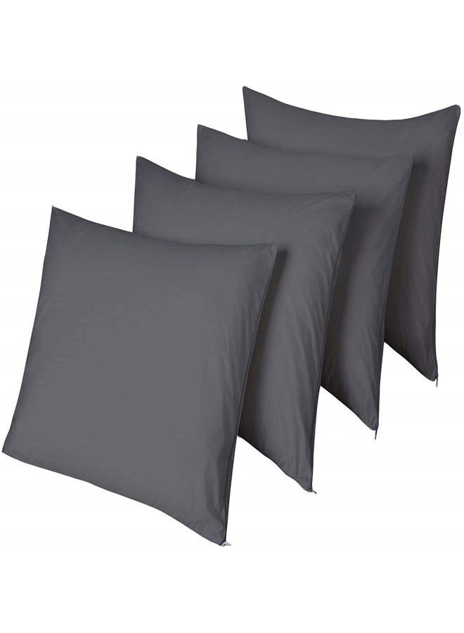 Niagara Sleep Solution 4 Pack Waterproof Pillow Protectors Standard Grey 20x26 Inches Smooth Zipper Premium Encasement Covers Quiet Cases Set 100% Liquid Protection - Image 1