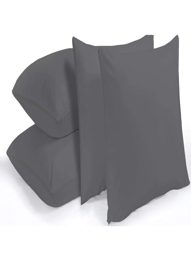 Niagara Sleep Solution 4 Pack Waterproof Pillow Protectors Standard Grey 20x26 Inches Smooth Zipper Premium Encasement Covers Quiet Cases Set 100% Liquid Protection - Image 3