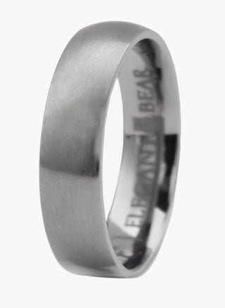 خاتم خطوبة تيتانيوم فضي مطفي 6 مل