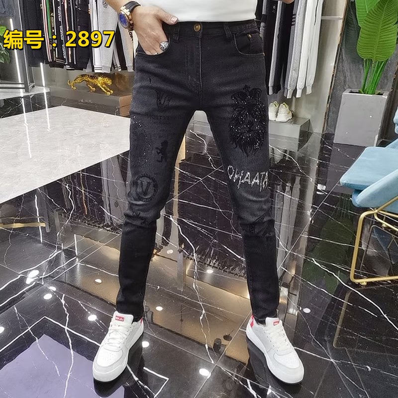 Unisex Classic Denim Jeans Loose Fit Daily Outdoor Wear - Image 1