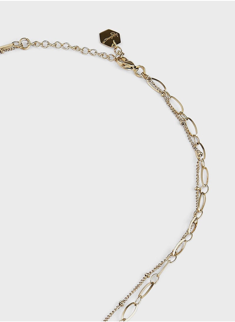Lady Mauve LUNA & SOL MOON & SUN CIRCLE DOUBLE CHAIN Necklace  - Image 3