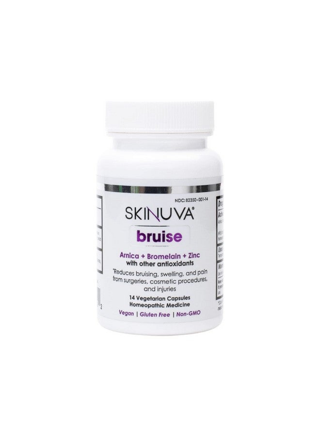 Skinuva ® Bruise, Arnica + Bromelain + Zinc Supplement For Bruising And Swelling, Homeopathic Bruise Remedy - 14 Capsules (7 Day Treatment)  - Image 1