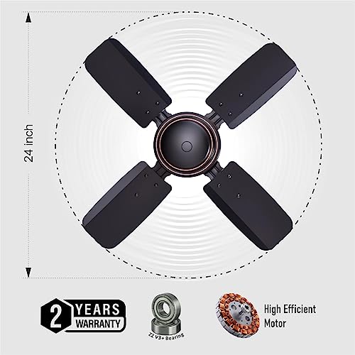 DIGISMART Uphaar 600 MM Ceiling Fan 850 RPM High Speed Air Delivery with 4 Blades, Anti-Dust Coating, 2 Years Warranty - Uphaar Brown - Image 2