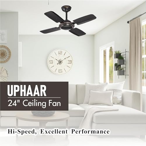 DIGISMART Uphaar 600 MM Ceiling Fan 850 RPM High Speed Air Delivery with 4 Blades, Anti-Dust Coating, 2 Years Warranty - Uphaar Brown - Image 5