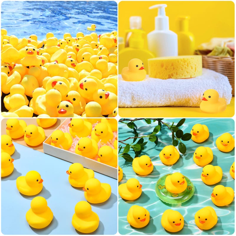 Zhanmai 300 Pcs Rubber Duck Bath Toys, Float Squeak Ducks Bulk for Adults Tiny Bathtub Toy Pool Supplies Birthday, Yellow(2.17 x 1.97 x 1.65 Inch,Yellow) - Image 4