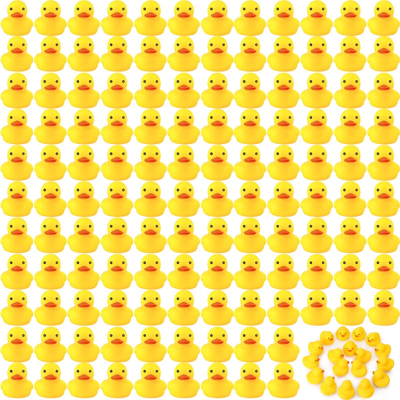Zhanmai 300 Pcs Rubber Duck Bath Toys, Float Squeak Ducks Bulk for Adults Tiny Bathtub Toy Pool Supplies Birthday, Yellow(2.17 x 1.97 x 1.65 Inch,Yellow) - Image 1