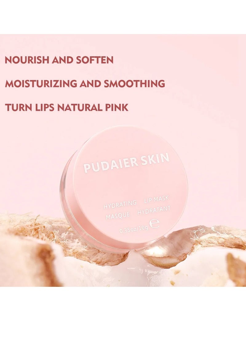 pudaier - 3 in 1 Lip Care Lip Set Sugar Lip Scrub Lip Mask and Lip Glow Oil Exfoliant Hydrating Moisturizing Plumping Lip Glow Lip Care Set Peach Lip Gloss with Vitamin C Lip Plumper Gloss - Image 1