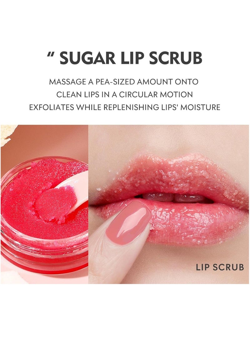 pudaier - 3 in 1 Lip Care Lip Set Sugar Lip Scrub Lip Mask and Lip Glow Oil Exfoliant Hydrating Moisturizing Plumping Lip Glow Lip Care Set Peach Lip Gloss with Vitamin C Lip Plumper Gloss - Image 1