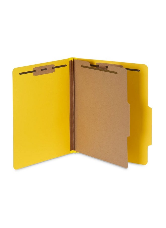 Blue Summit Supplies 10 Blue Summit Supplies Classification Folders, 1-Divider, Letter Size, Yellow, with 2 Inch Tyvek Expansions, Durable 2 Prong Design for Organizing Standard Medical Files & Office Reports, 10 Pack  - Image 3