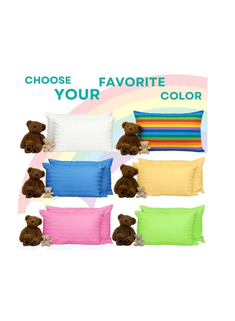 kinder Fluff Children Pillows (2pk) - The only Pillow for Kids 300T Soft Cotton & Down Alternative Fill - Hypoallergenic, Machine Washable, Ideal Pillow for Kids Bed & Travel Pillow (43x66cm) - Image 5
