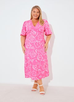 In the style Floral Print Flared Sleeve Dress  - Image 4