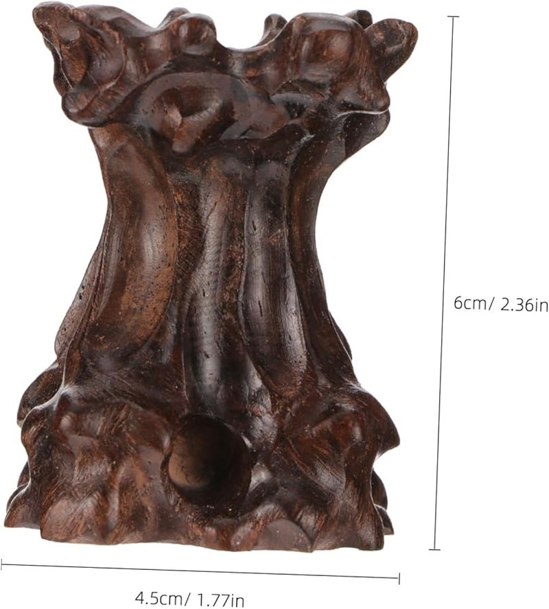 قاعدة عرض كرة منحوتة من الخشب الطبيعي للكريستالات وديكور المنزل الفني - Image 4