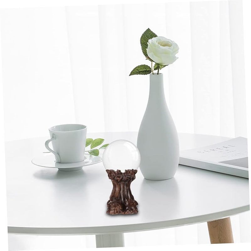 قاعدة عرض كرة منحوتة من الخشب الطبيعي للكريستالات وديكور المنزل الفني - Image 5