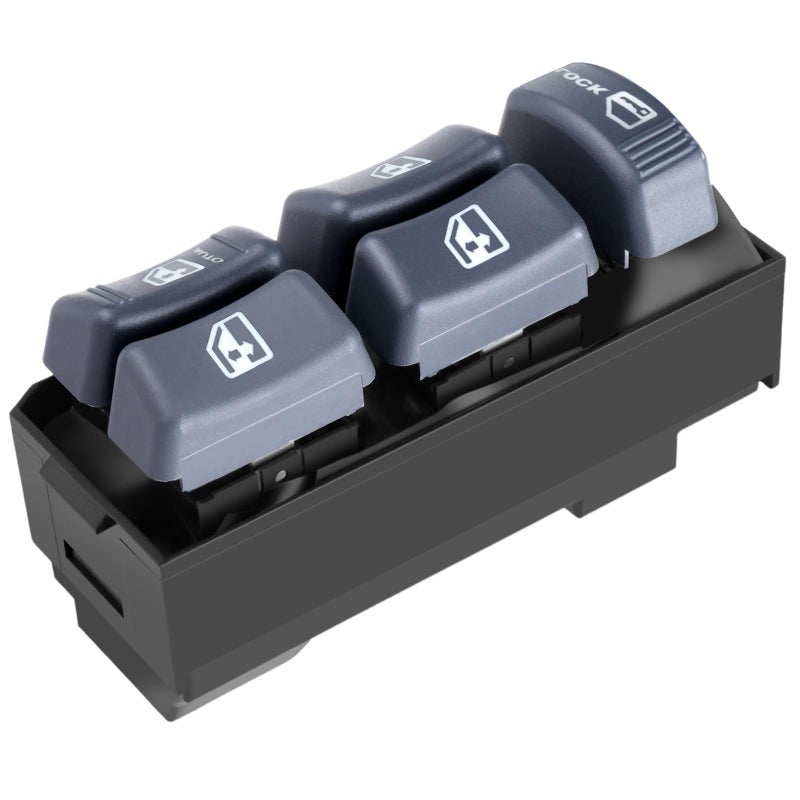 مفتاح نافذة ROADFAR مفتاح نافذة الطاقة التحكم الرئيسي في نافذة الطاقة قطع غيار استبدال تناسب 1999-2000 كاديلاك 1995-2005 شيفروليه 1995-2004 جي إم سي 15151360