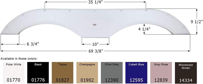 Icon 01902 Tandem Fender Skirt FS1770 for Keystone - Champagne - Image 2