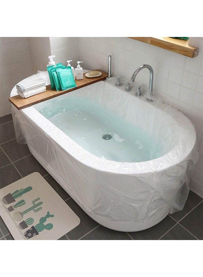 Odowalker 10 Pack Disposable Bathtub Cover Liner Film Large Thickened 102 × 47inch Large Bathtub Liner Plastic Bag for Salon, Household and Hotel Bath Tubs, Traveling Salon Household Holiday Inn - Image 5