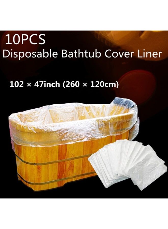 Odowalker 10 Pack Disposable Bathtub Cover Liner Film Large Thickened 102 × 47inch Large Bathtub Liner Plastic Bag for Salon, Household and Hotel Bath Tubs, Traveling Salon Household Holiday Inn - Image 2