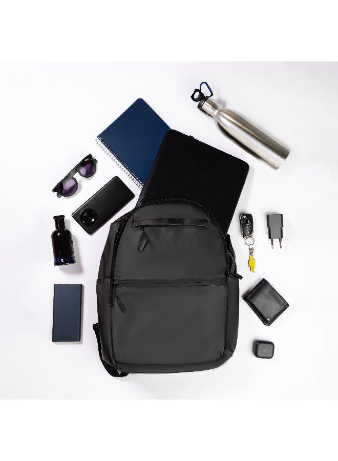 شنطة ظهر لاب توب , ضد المياه للسفر، لون أسود - Image 2