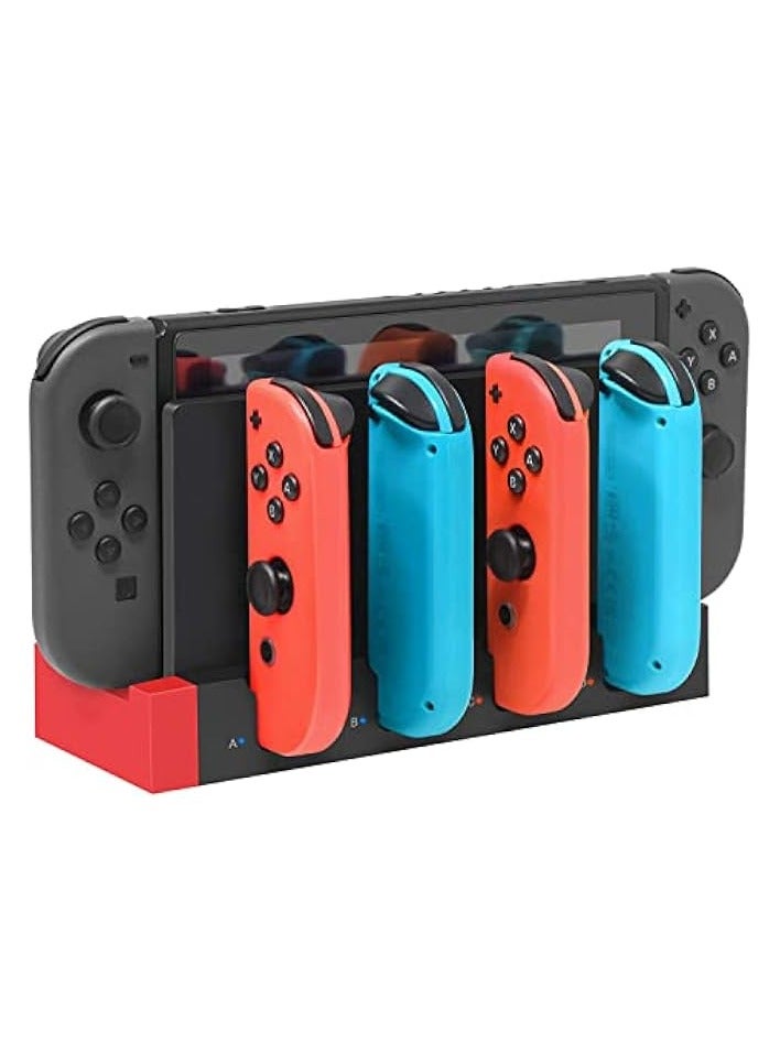 بروماس شاحن Joy-Con لطراز Nintendo Switch OLED، قاعدة شحن متوافقة مع شاحن Joy Con لإصدار Switch وOLED، قاعدة شحن USB مع مؤشر - أسود - Image 1