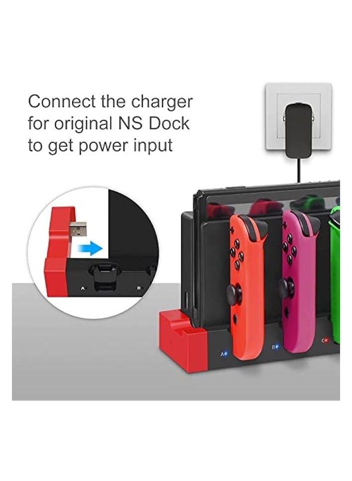 بروماس شاحن Joy-Con لطراز Nintendo Switch OLED، قاعدة شحن متوافقة مع شاحن Joy Con لإصدار Switch وOLED، قاعدة شحن USB مع مؤشر - أسود - Image 3