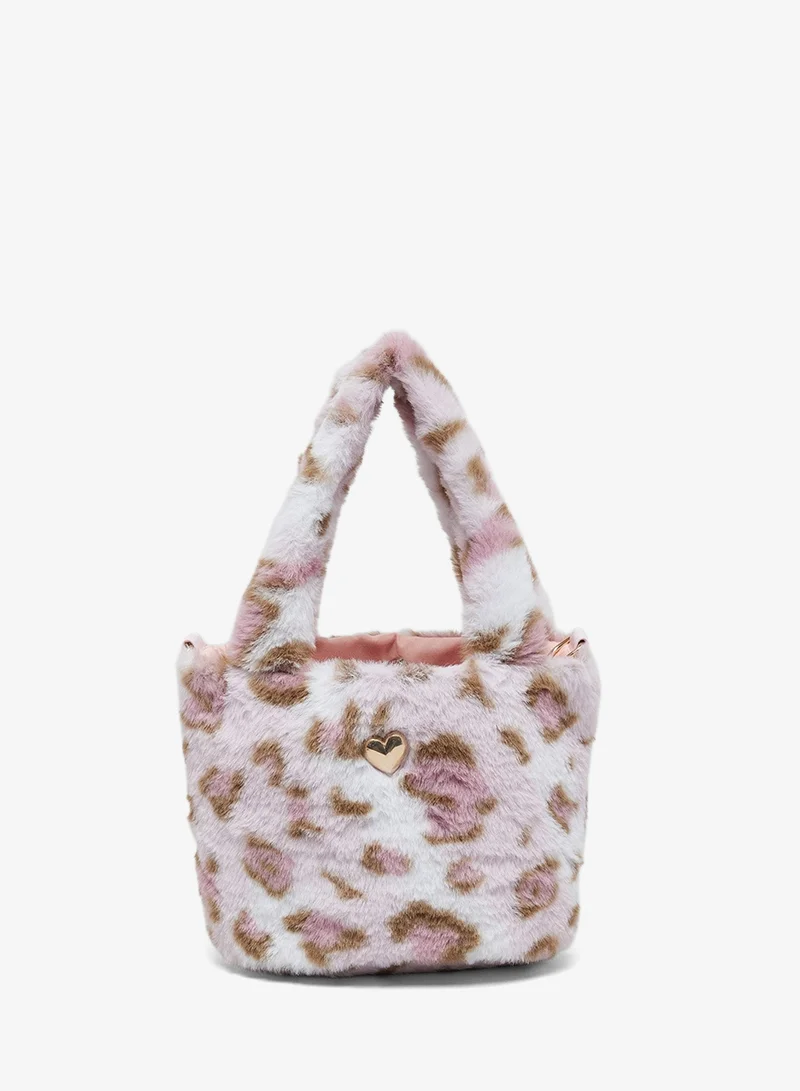 R&B Animal Patterned Furry Mini Bag