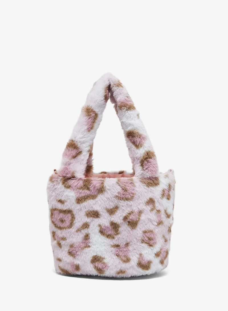 R&B Animal Patterned Furry Mini Bag