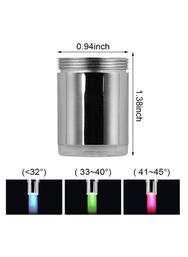2Pack 3color LED Kitchen Water Faucet Head, Upgrade Temperature Sensitive Gradient Water Stream Color Changing Kitchen Spray Head Adapter Sink Lights for Kitchen and Bathroom - Image 3