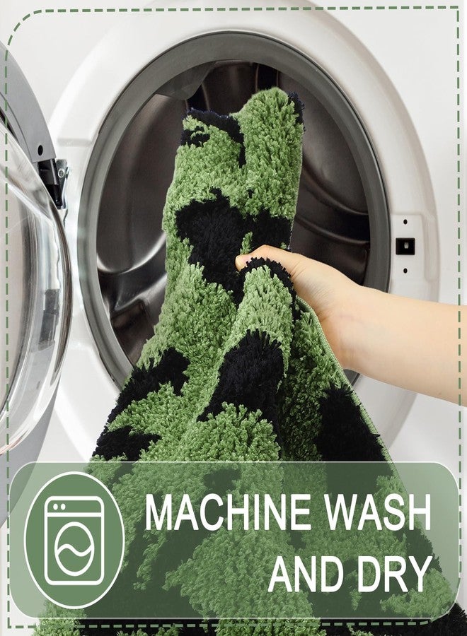Tinideya Bigfoot Sasquatch Gifts Green Bigfoot Bathroom Mat 16" x 24" Non Slip Unique Sasquatch Gifts for Men Women Funny Lover Birthday Vintage Microfiber Carpet for Bathroom Decor - Image 5