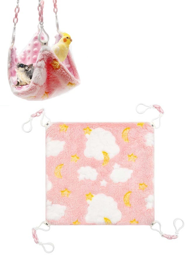 Guinea Pig Rat Hammock Guinea Pig Hamster Ferret Hanging Hammock Accessories for Small Animals Chinchilla Parrot Sugar Glider Ferret Squirrel (Pink) - Image 1