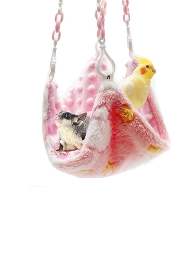 Guinea Pig Rat Hammock Guinea Pig Hamster Ferret Hanging Hammock Accessories for Small Animals Chinchilla Parrot Sugar Glider Ferret Squirrel (Pink) - Image 2