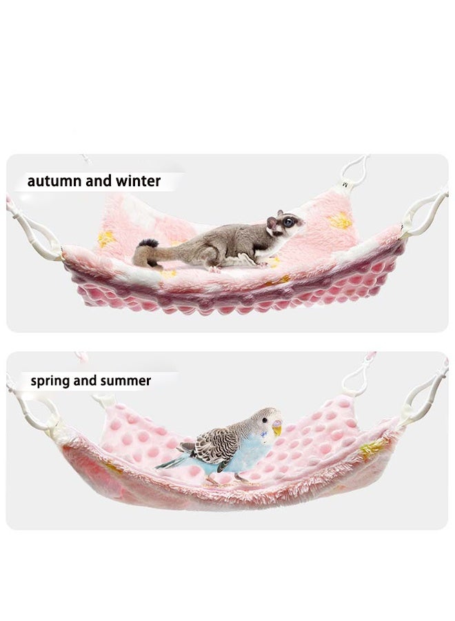 Guinea Pig Rat Hammock Guinea Pig Hamster Ferret Hanging Hammock Accessories for Small Animals Chinchilla Parrot Sugar Glider Ferret Squirrel (Pink) - Image 3