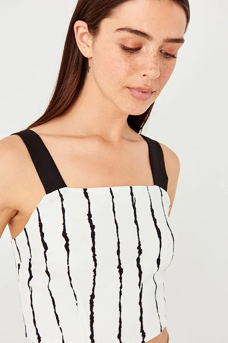 trendyol Striped Crop Top