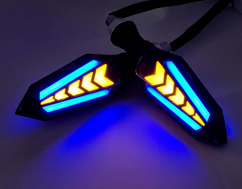 OBEROI'S TRADERS R15 V3 / V4 & M Yellow/Blue LED Running Light DRL Bike Turn Signal Indicator Lamp Universal for Motorbikes (Pack of 2) - Image 4