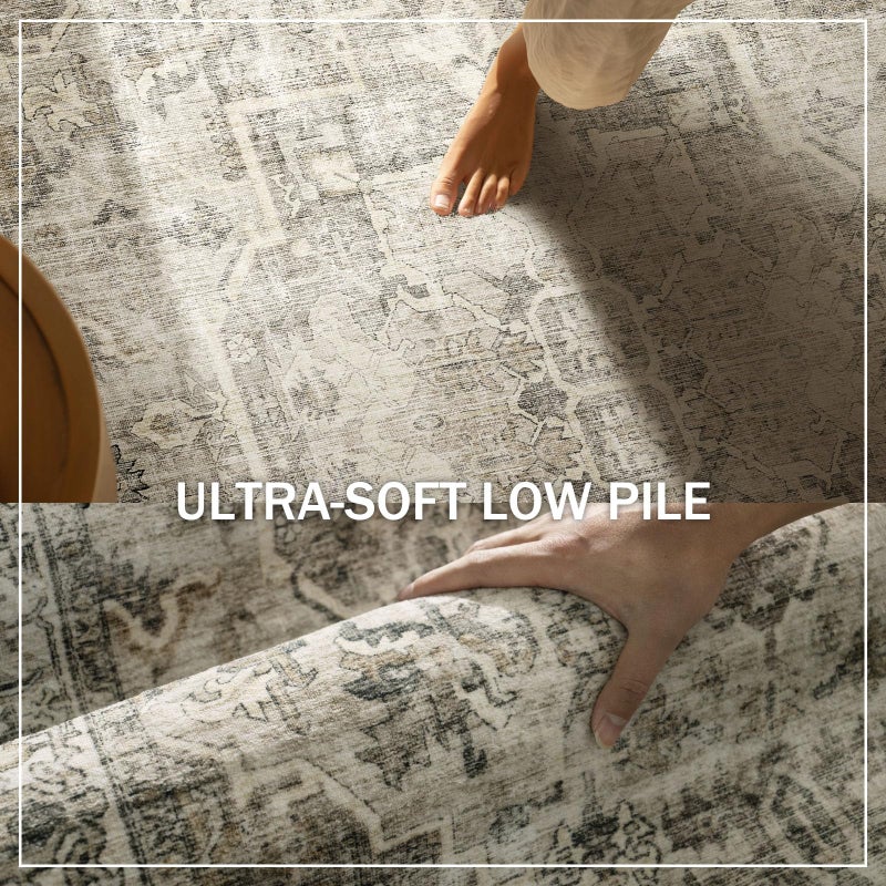 palohom Washable Area Rugs for Living Room: 5x7 Bedroom Area Rugs Boho Vintage Rugs Stain Resistant Non Slip Low Pile Soft Lightweight Carpet for Kitchen Dining Room Farmhouse Nursery Kids Room Home Office - Image 5