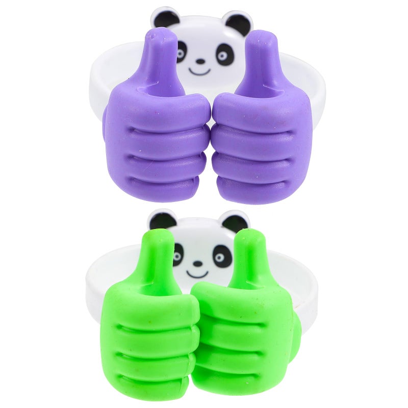 Cartoon Thumb Shape Desktop Phone Stand 2pcs Random Colors Small Size Multi Function Holder - Image 2